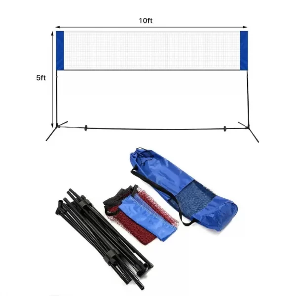 Höhenverstellbares, tragbares Badmintonnetz-Set Wettkampf-Multisport-Netz für drinnen und draußen Höhenverstellbares, tragbares Badmintonnetz-Set Wettkampf-Multisport-Netz für drinnen und draußen