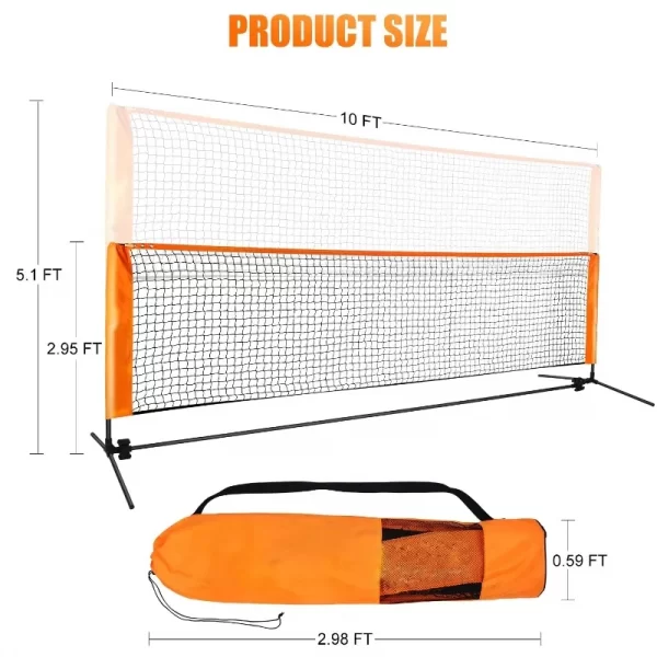 Filet de volley-ball pour enfants, filet de tennis pour enfants, filet de badminton, filet de tennis, filet multisports pour pickleball, volley-ball, soccer, tennis pour l'intérieur et l'extérieur avec sac de transport. Filet de volley-ball pour enfants, filet de tennis pour enfants, filet de badminton, filet de tennis, filet multisports pour pickleball, volley-ball, soccer, tennis pour l'intérieur et l'extérieur avec sac de transport.