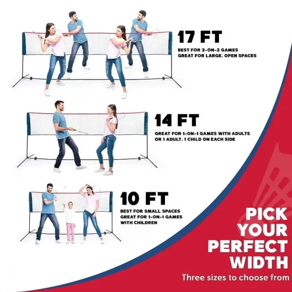 Höhenverstellbares, tragbares Badmintonnetz-Set Wettkampf-Multisport-Netz für drinnen und draußen Höhenverstellbares, tragbares Badmintonnetz-Set Wettkampf-Multisport-Netz für drinnen und draußen