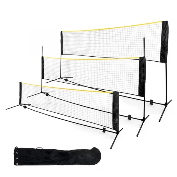 Höhenverstellbares, tragbares Badmintonnetz-Set Wettkampf-Multisport-Netz für drinnen und draußen Höhenverstellbares, tragbares Badmintonnetz-Set Wettkampf-Multisport-Netz für drinnen und draußen