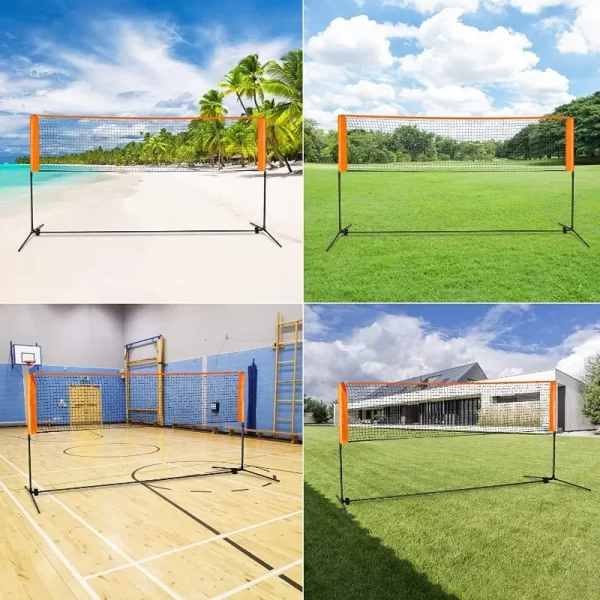 Filet de volley-ball pour enfants, filet de tennis pour enfants, filet de badminton, filet de tennis, filet multisports pour pickleball, volley-ball, soccer, tennis pour l'intérieur et l'extérieur avec sac de transport. Filet de volley-ball pour enfants, filet de tennis pour enfants, filet de badminton, filet de tennis, filet multisports pour pickleball, volley-ball, soccer, tennis pour l'intérieur et l'extérieur avec sac de transport.