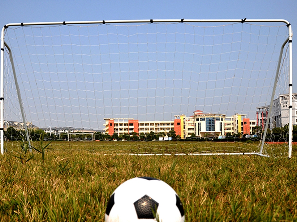 Portería de fútbol con red plegable