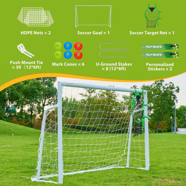 Powder-Coated Steel Soccer Goal Set (5) Powder-Coated Steel Soccer Goal Set