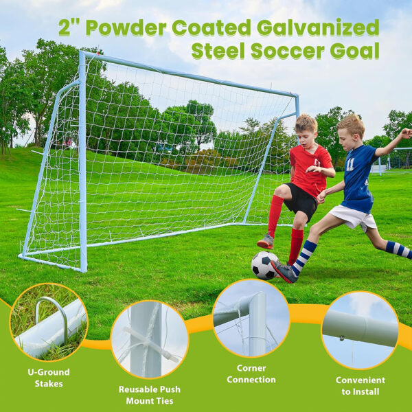 Powder-Coated Steel Soccer Goal Set (6) Powder-Coated Steel Soccer Goal Set